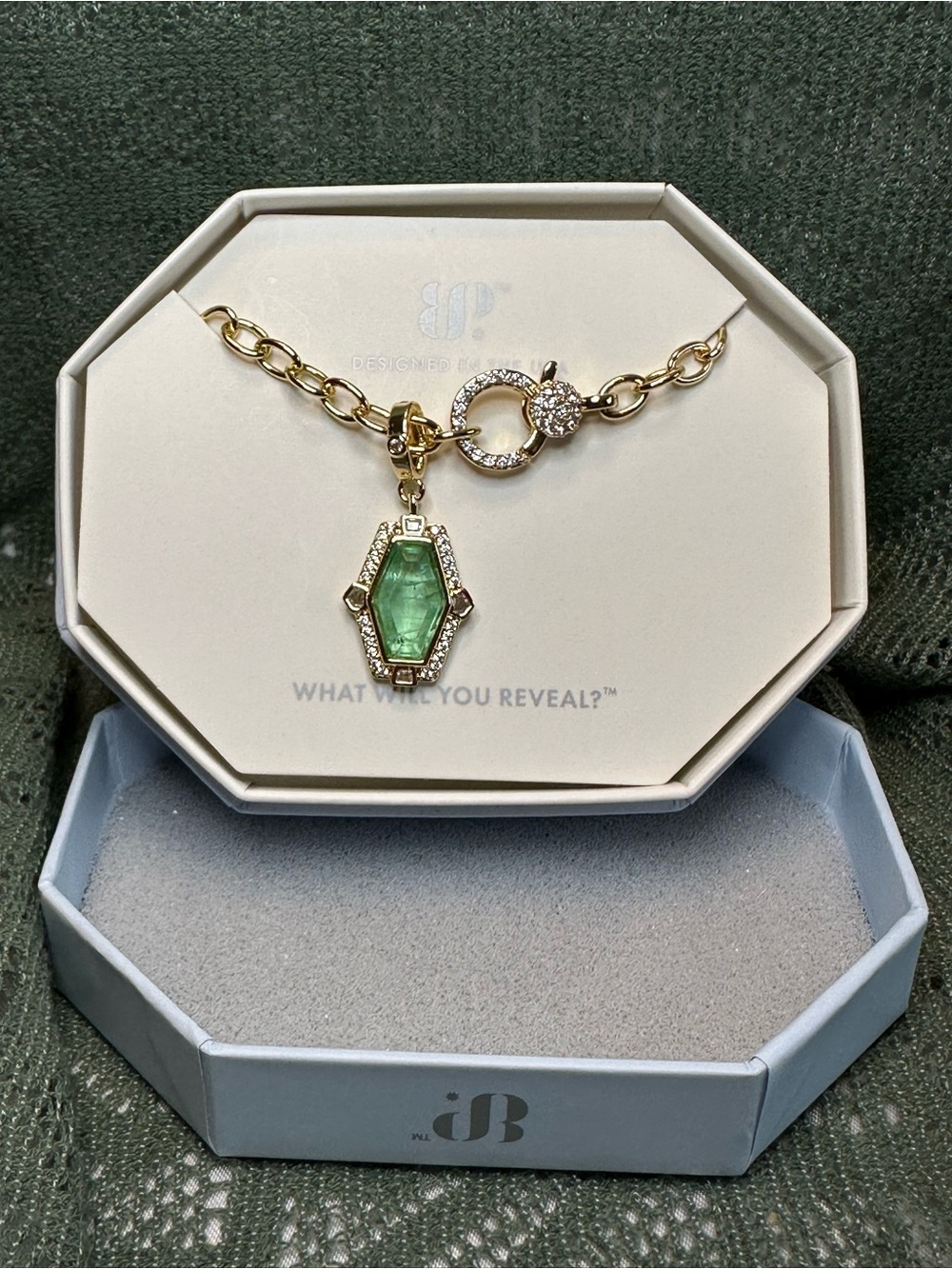 Bomb Party "Regal Attitude" NK86848 Mint Green Tourmaline on Gold
